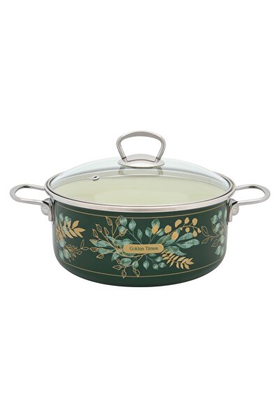 Metalac Cratita, 4,75l, cu capac sticla Golden Times, emailata, Metalac, 24 cm