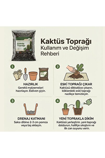 NZB Bitki Bakım Seti 1 Adet 5 Litre Kaktüs Toprağı + 1 Adet 5 Litre Bitki Toprağı Toprak