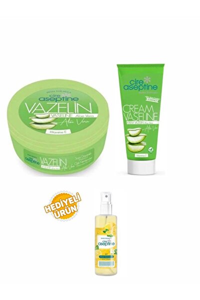 CIRE ASEPTINE Aloevera Vazelin Kavanoz 150Ml+Aloevera Tüp 75 Ml+Limon Kolonya...