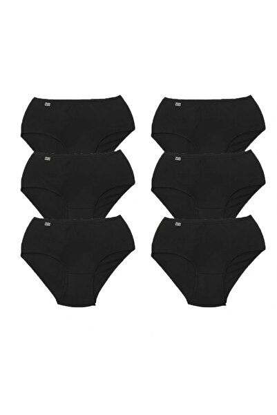 Tutku 922 Ribana Kadın Bato Külot 6'lı Siyah XXL