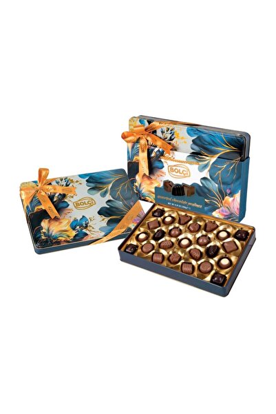 Bolçi Mavi Teneke Hediye Çikolata Kutu 250g