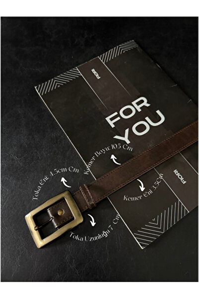 Fiori Antique Square Gold Buckle Women's Trouser Belt, Coat Belt, Dress Belt, Shirt Belt