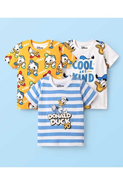 Babyhug Disney Single Jersey Knit Half Sleeves T-Shirts Donald Duck (Pack of ...