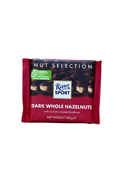 Transmed RİTTER SPORT DARK WHOLE HAZELNUTS 100 GR *1'Lİ
