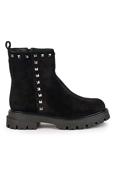 Trenddo Shoes Ghete dama din piele naturala neagra