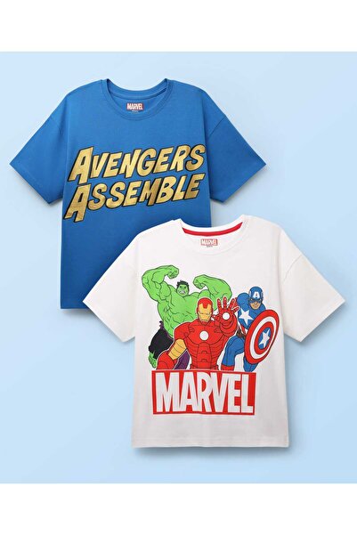 Honeyhap Marvel تيشيرتات أفنجرز من قماش جيرسي محبوك بنمط حياكة مفردة، بأكمام ...