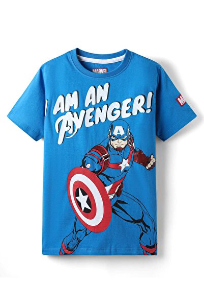 Pine Kids Marvel Half Sleeve T-Shirt With Avenger Graphics And Badge Detailin...