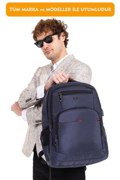 Dada Lacivert Laptop Sırt Çantası 14-15,6 inç Darbe Emici Koruma Su Geçirmez ...
