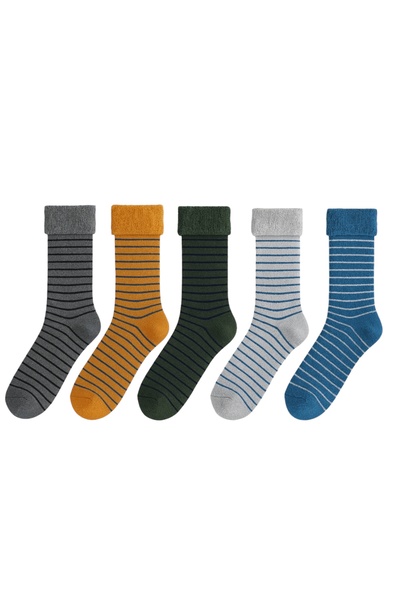 JUST SOCKS 5'Li Kıvırmalı Çocuk Havlu Pamuk Soket Çorap