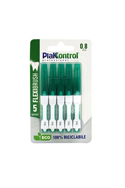 PlaKKontrol Set of 5 interdental brushes 0.8 mm Dark Green - Flexible Brush, ...