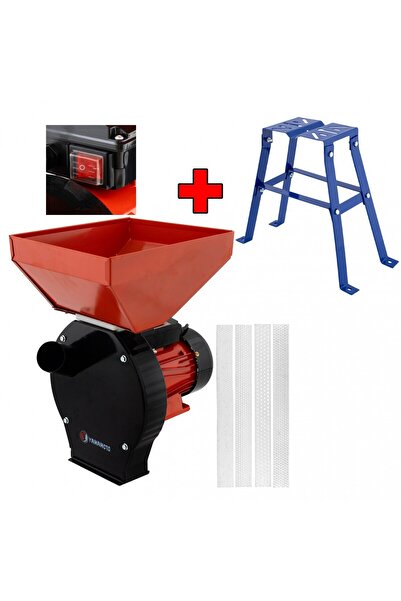 yamamoto YM-3900 Electric Grain Mill, 240 kg/h, 3900 W, 4 Sieves, On/Off + Stand