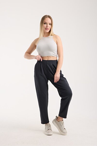 G-FOX Women's High Waist Comfortable Fit Ankle Length Stylish Shaping / Sculpting Flexible Baggy Trousers with Pockets 4002