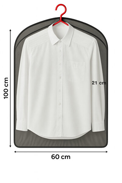 Beatrice Soleil Şeffaf Çoklu Elbise kılıfı takım elbise kılıfı içi gözüken el...