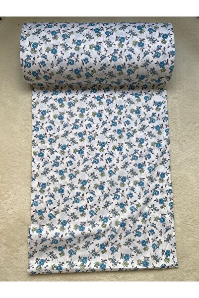 Teksev Vera Floral Patterned 100% Cotton Blue Duvet Cover, Sheet Cover, Pillowcase, Meterage Fabric | 100-240 cm