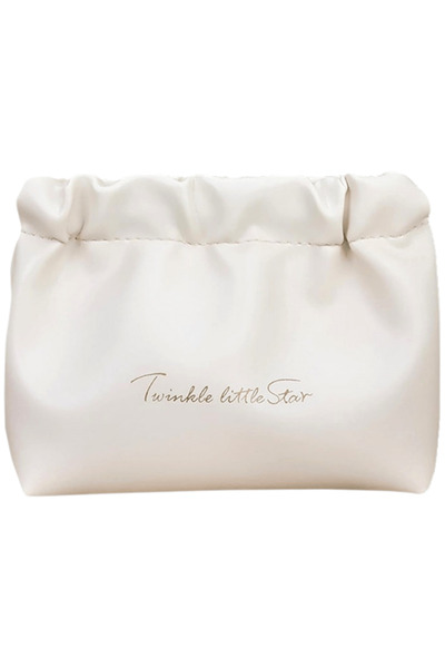 ECARLA - -leather cosmetic bag, white