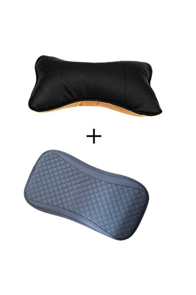 HOZRO Set pernă și cotiera auto pentru tetieră, suport ergonomic, gri