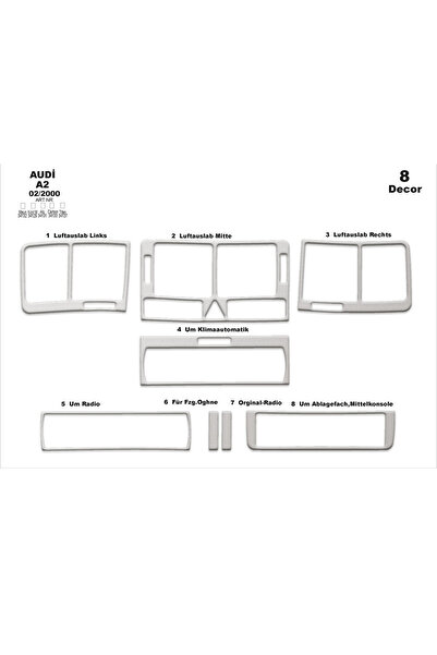 Marscockpitdesign أودي A2 وحدة التحكم-توبيردو 2000-2005 8 قطع