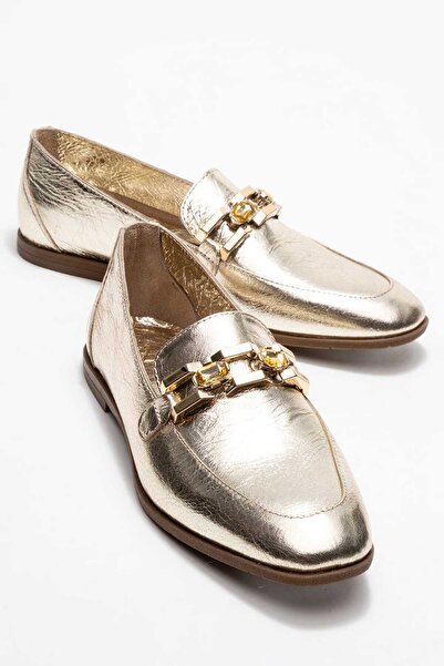 Zeynep Sıradağlı Balerini Agatha din piele naturală pentru femei, aurii