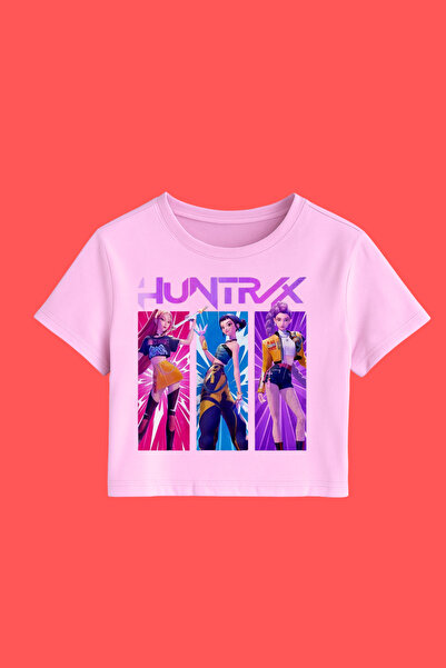 MECH BUTİK Το K-Pop Demon Hunters Huntrix Printed Crop Crop-Top είναι με λεπτ...