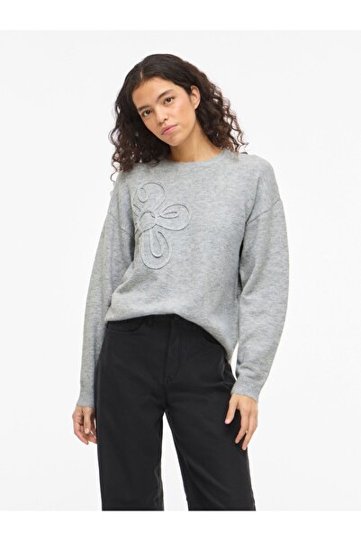 VILA Strickpullover Rundhals