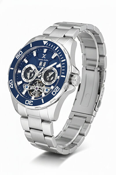 Daniel Klein Otomatik Erkek Kol Saati 43mm Gümüş Metal Kasa Mavi Kadran 2 Yıl...