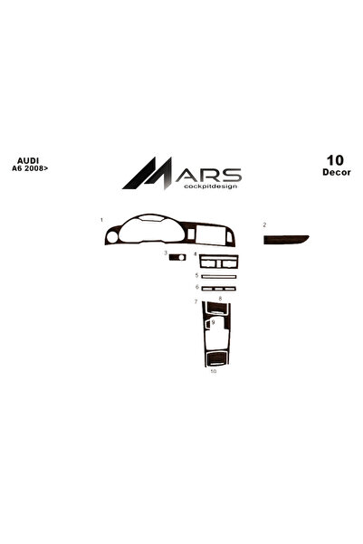 Marscockpitdesign أودي A6 2008 كونسول-توربيدو 10 قطع