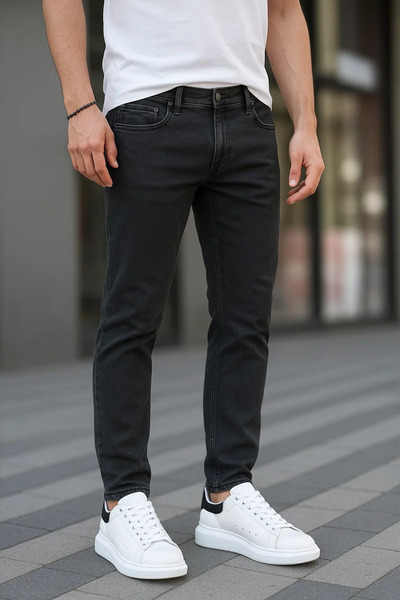 DAMGA JEANS Men's Classic Dobby Straight Leg Smoked Jeans