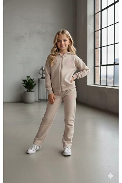 ADA YILDIZ KİDS Κοριτσίστικο Σετ Μπεζ Χρώμα, Πάνω και Κάτω Μέρος, 6-15 Ετών