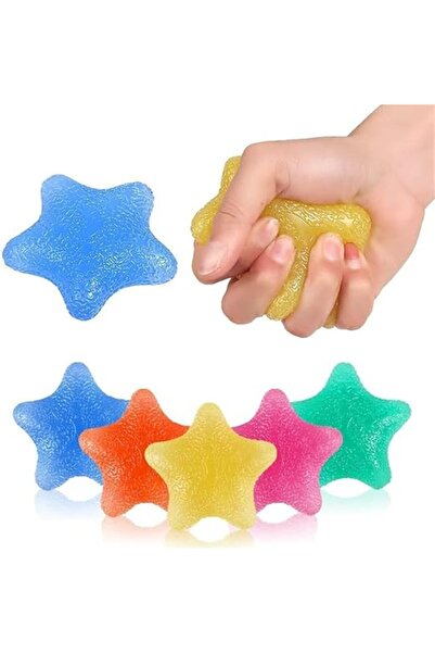 Arabest 5PCS Star Shaped Hand Exerciser Grip Strengthener Balls - Silicone Stress Relief Squeeze Toys
