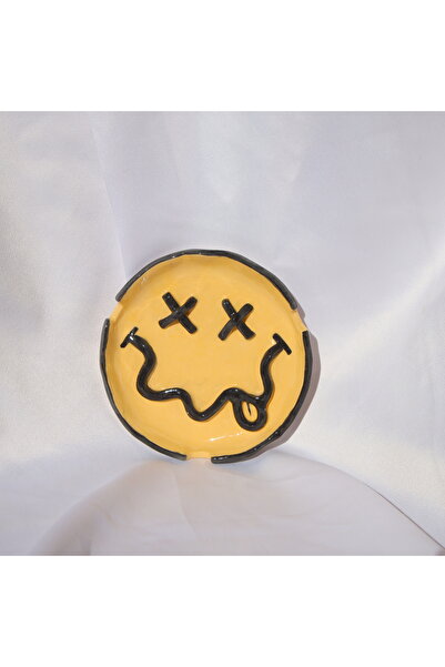 Lily & Loly Ceramics Lily Series Smiling Face Single Ashtray - Yellow Colored...