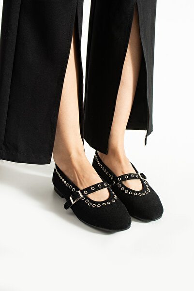 Neva'nın Butiği Hona Capsule Accessory Detailed Daily Suede Women's Ballet Flats