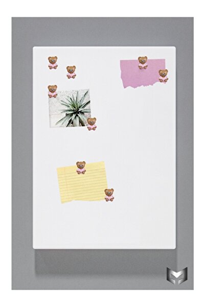 YİĞİT METAL 8'li Dekoratif Pembe Ayıcık Desenli Mıknatıs-Magnet