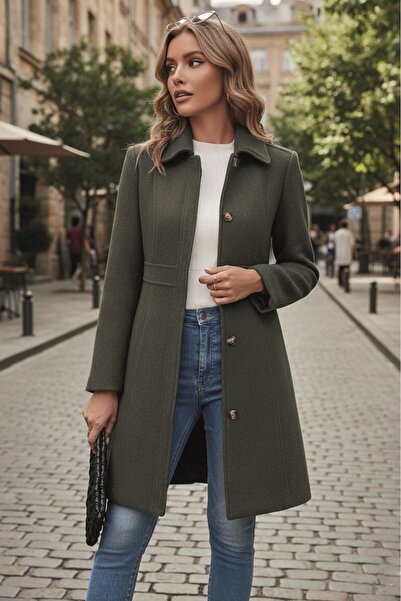 Barbora Dikiş Detaylı Tasarım Kaşe Kaban