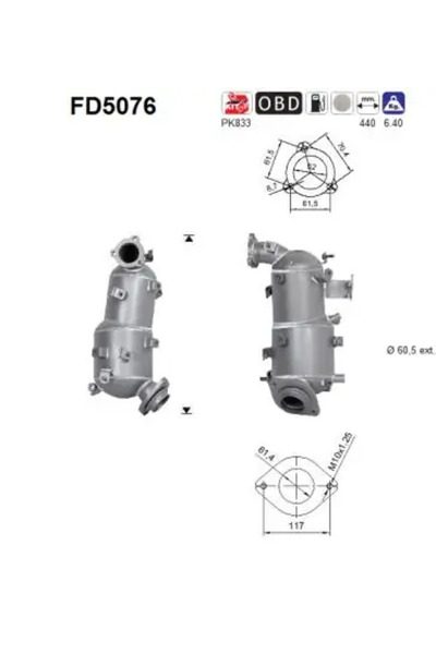 As Filtru Funingine/Particule Sist.De Esapament Toyota Auris/Avensis/Corolla ...