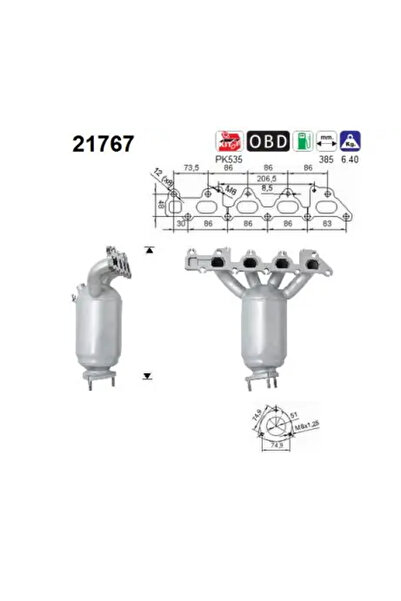 As Catalizator Opel Astra H/Corsa C/Meriva A Microbus Saab 9-3