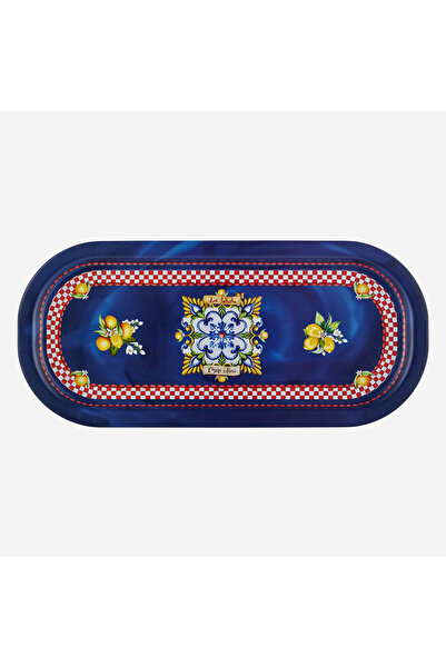 CHIARA ALESSI La Felicita Lacivert Metal Tepsi 37 Cm