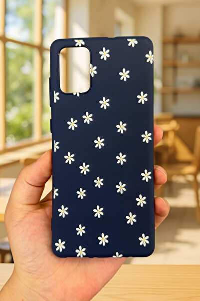 Vip Case Samsung Galaxy A31 Uyumlu Mini Papatya Desenli Silikon Darbe Emici Klasik Korumalı Rubber Kılıf 277