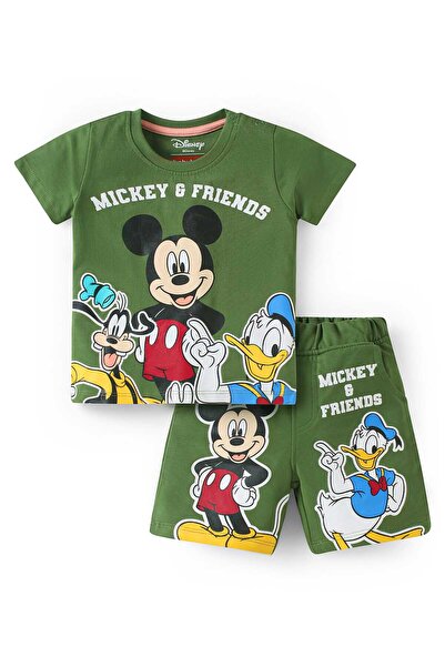 Babyhug Disney Single Jersey Knit Half Sleeves T-Shirt & Shorts Set Mickey & ...