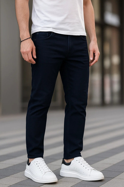 DAMGA JEANS Men's Classic Dobby Straight Leg Kblue Jeans