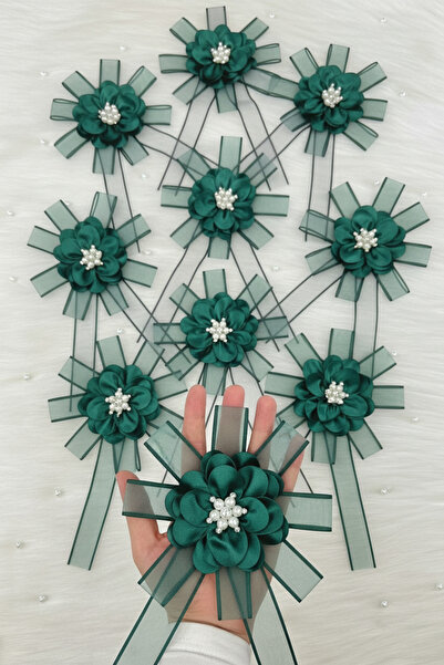 ZEYMERADE زينة عربة العروس الخضراء مع بروش، هدية للعروس والعريس، زينة للخطوبة...