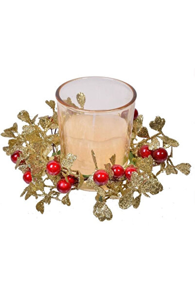 The Party Hub Yılbaşı El Yapımı Dekoratif Mum Gold Renk