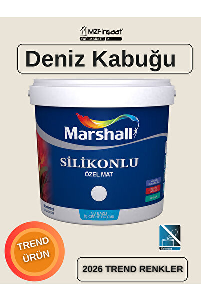 Marshall Silikonlu Özel Mat Silinebilir Kokusuz İç Cephe Boyası Deniz Kabuğu