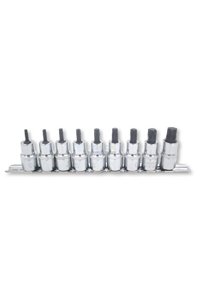 Generic Brand C28S-RT9 Set de 9 piese de chei tubulare TORX de 1/2” T20-T60