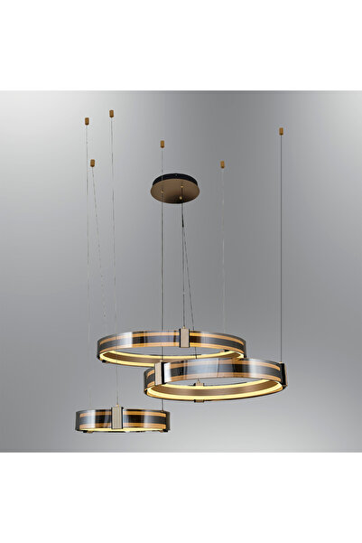 Özcan Aydınlatma 5731-3A Tacc 3'lü Avize 80+60+40 Füme