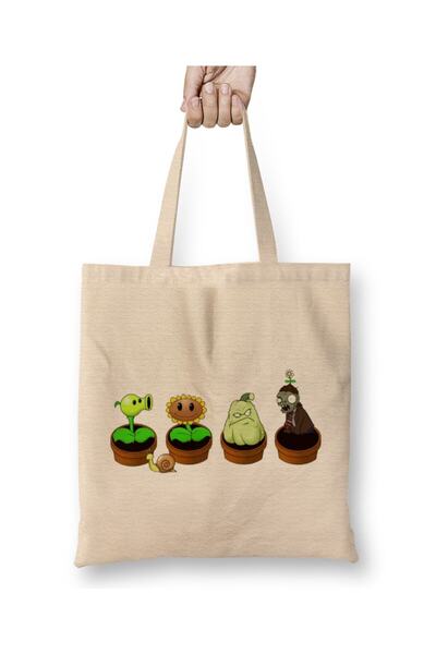 Toyaso Plants Vs Zombies Zen Garden Geantă din pânză albă Geantă de cumpărătu...