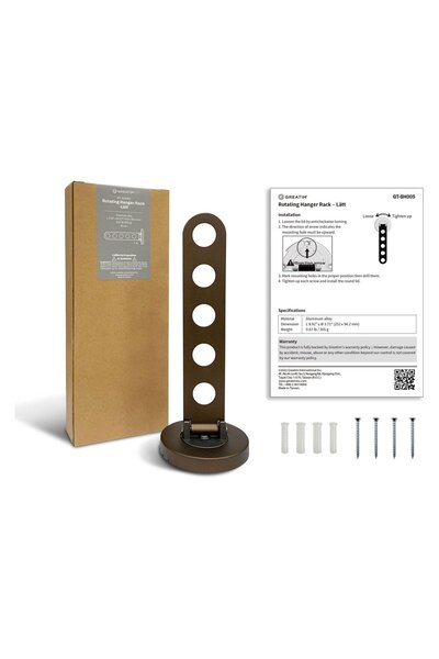 OEM Suport de haine pliabil din aluminiu maro - Capacitate 5 umerașe