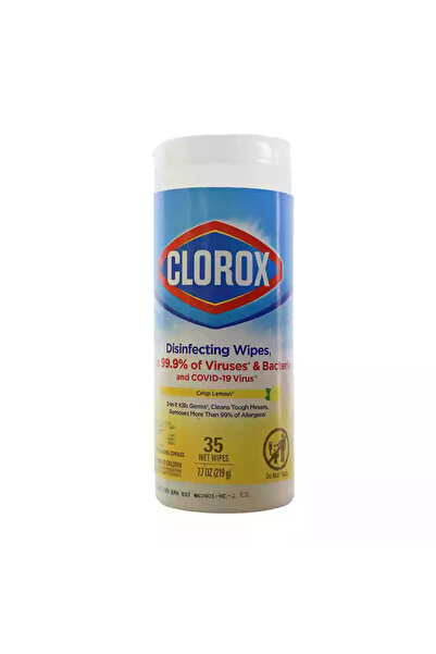 Clorox Disinfecting Crisp Lemon Wipes, Kills 99.9 of Viruses and Bacteria- 35 Wet Wipes