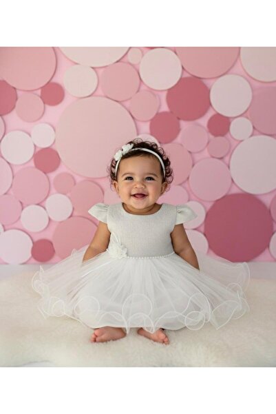 MİNİMONY فستان سهرة للفتيات الصغيرات من عمر 0-24 شهرًا مع ربطة شعر وتنورة من ...