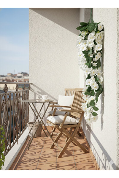 YAPAY ÇİÇEK DERYASI BEYAZ SARKAN MENEKŞE EV TASARIMI VE VAZO SÜSÜ