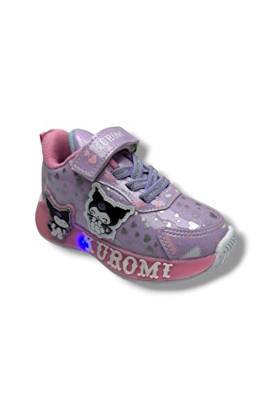 Cakgo Kuromi 725-26 Simli Parlak Deri Anatomik Kız Sneaker Çocuk Lila Pembe 2...